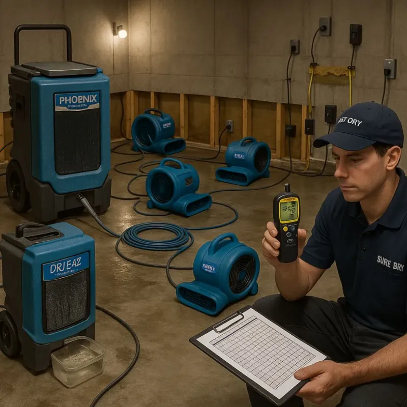 Structural Drying and Dehumidification process in Wyncote, PA